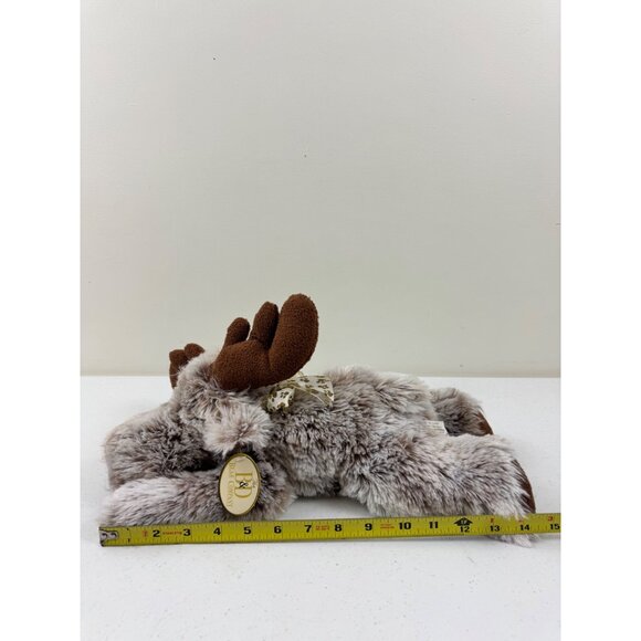 B&D Bear Company Floppy Plush Moose Stuffed Animal With Bow Soft Cuddly Toy Brow - Picture 8 of 9